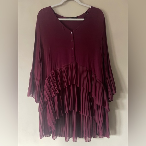 Zara berry Tunic Mini Dress - Picture 1 of 4
